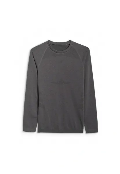 Bluza sport barbati -  lenjerie termica fara cusaturi - negru - poliester - Negru