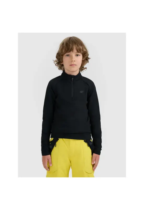 Bluza sport copii -  fleece - negru