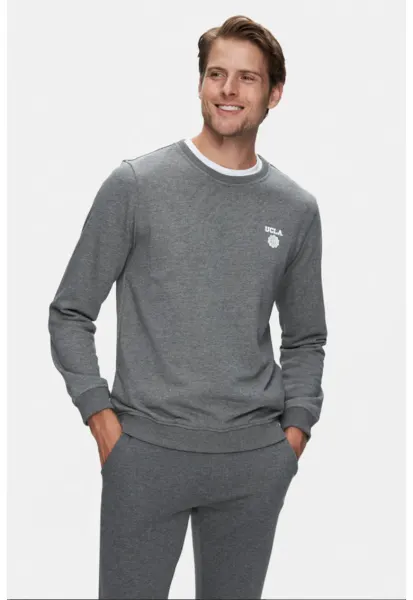 Bluza sport cu decolteu la baza gatului -  VALLEY - Gri