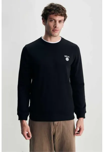 Bluza sport cu decolteu la baza gatului -  VALLEY - Negru