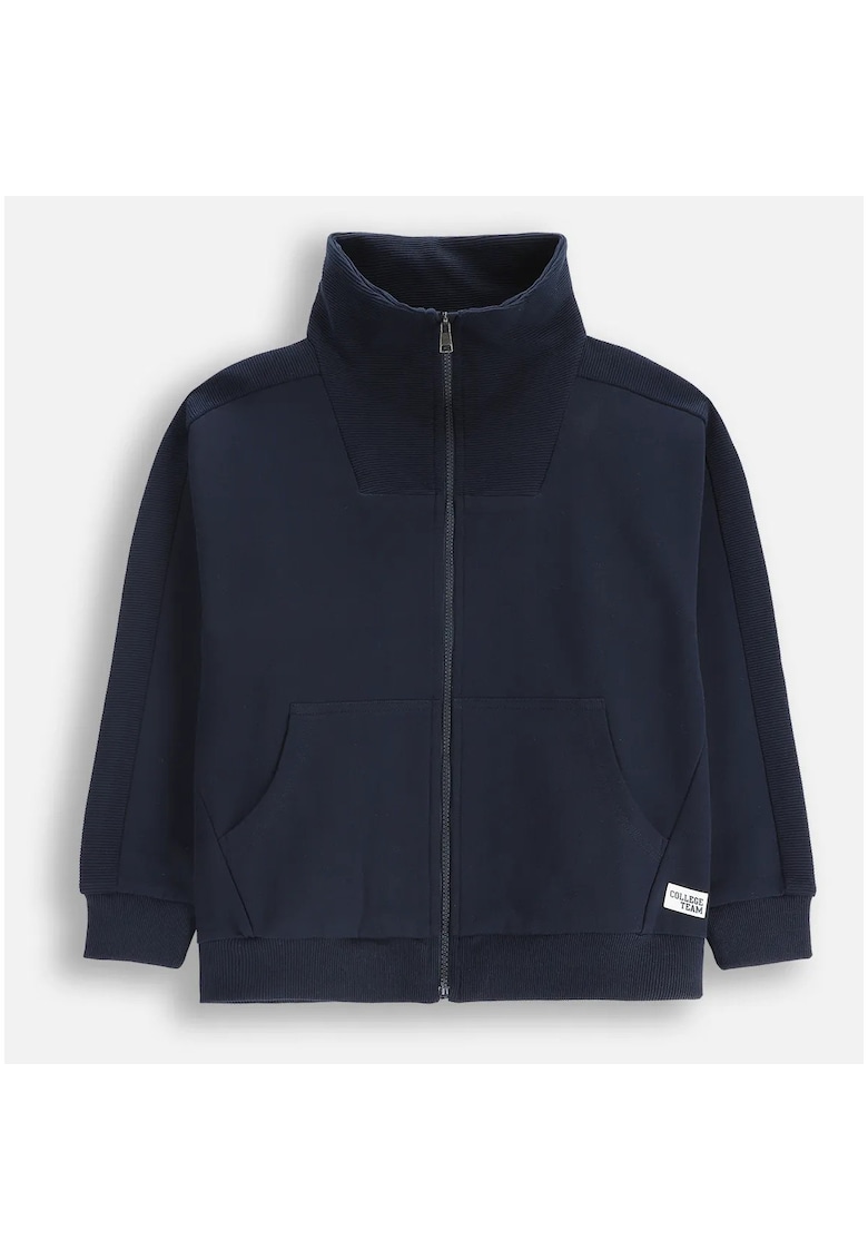 Bluza sport cu fermoar si insertii striate