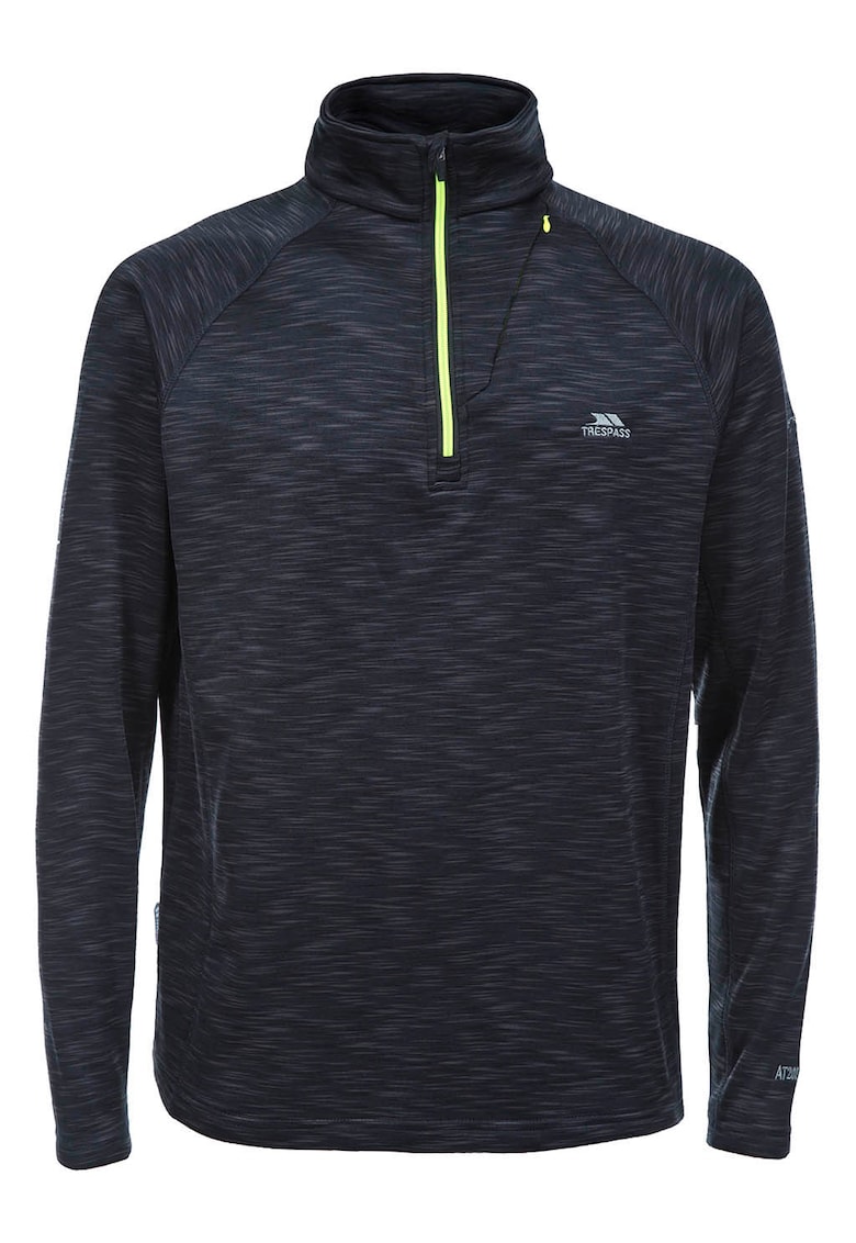Bluza sport cu guler cu fermoar Collins - Negru melange