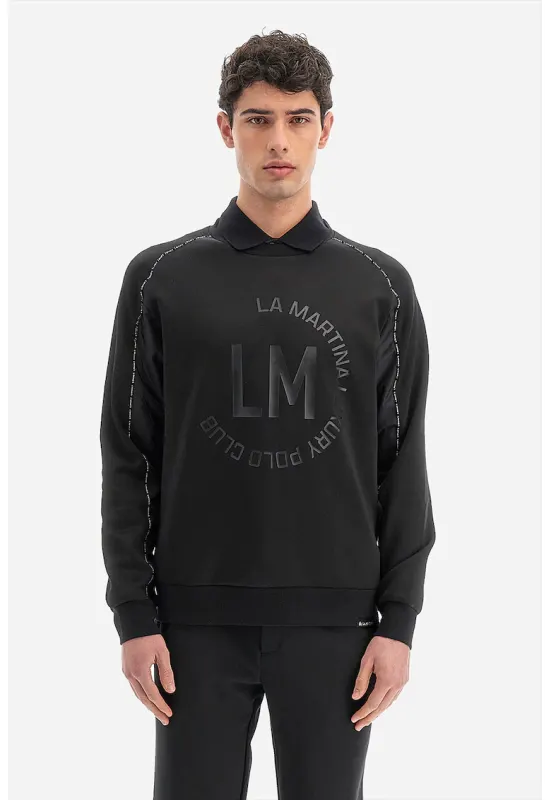 Bluza sport cu imprimeu logo - Negru