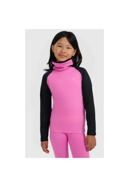 Bluza sport fete -  fleece - roz/negru