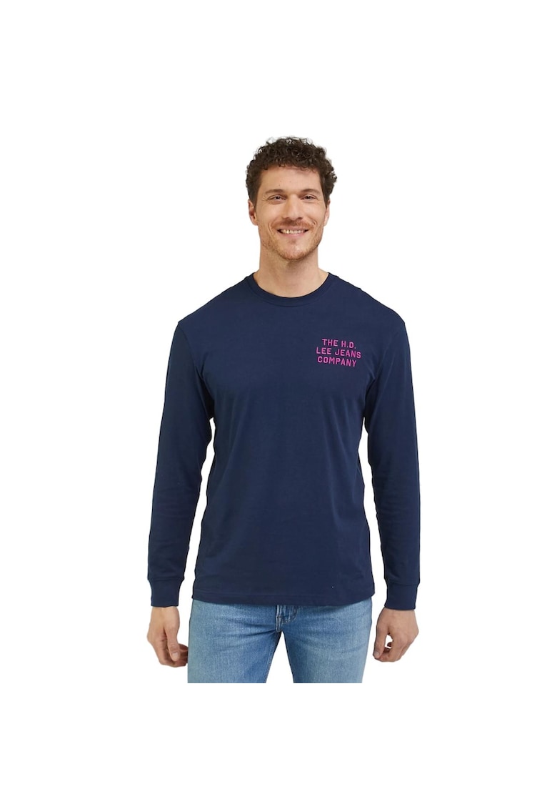 Bluza sport pentru barbati  cu maneca lunga - bumbac - bleumarin -