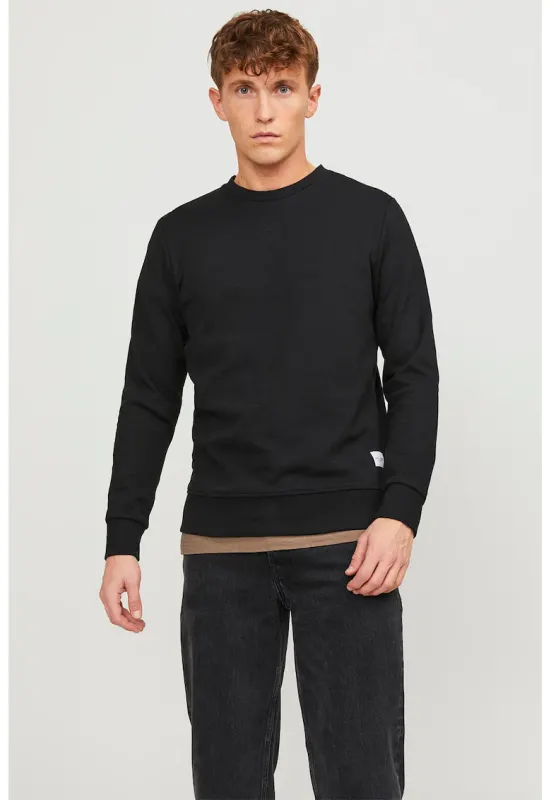 Bluza sport regular fit cu decolteu la baza gatului Basic - Negru