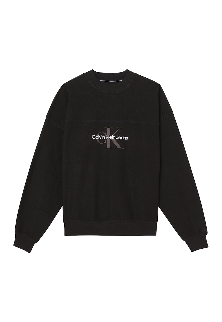 Bluza sport supradimensionata cu maneci cazute - Negru