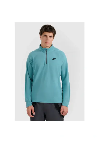 Bluza sport termoactiva barbati -  poliester - guler inalt - slim fit - tehnologie 4FWarm - turcoaz - Albastru