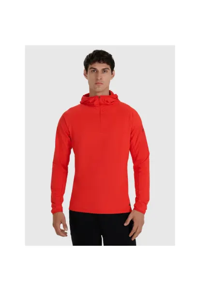 Bluza trekking barbati  uscare rapida - rosu - poliester -