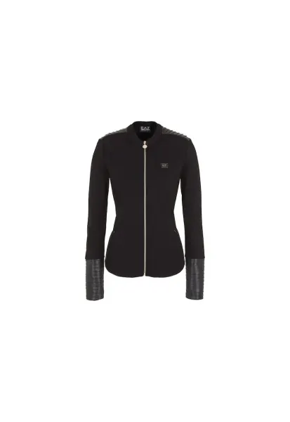 Bluza trening Emporio Armani  Train Winter Mix W T-top Fz Mix Material 6RTM32TJRLZ01200 Femei Negru - Negru