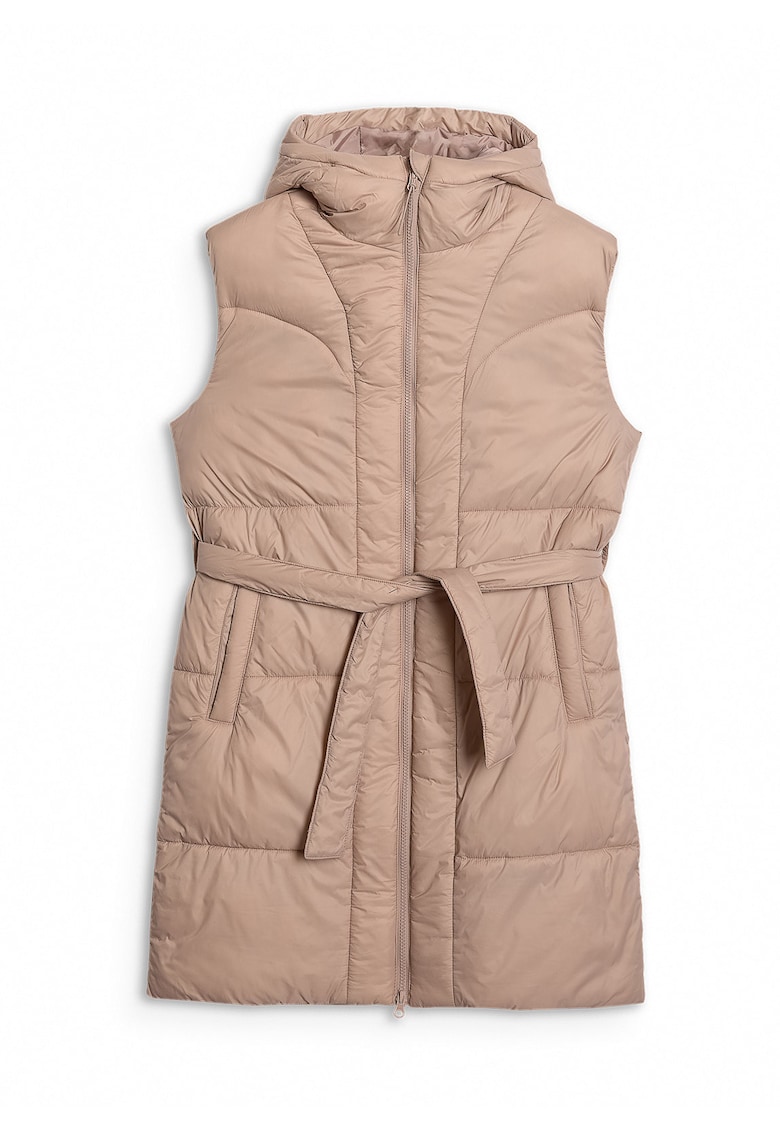 Vesta Lunga cu Gluga  Bej Outdoor