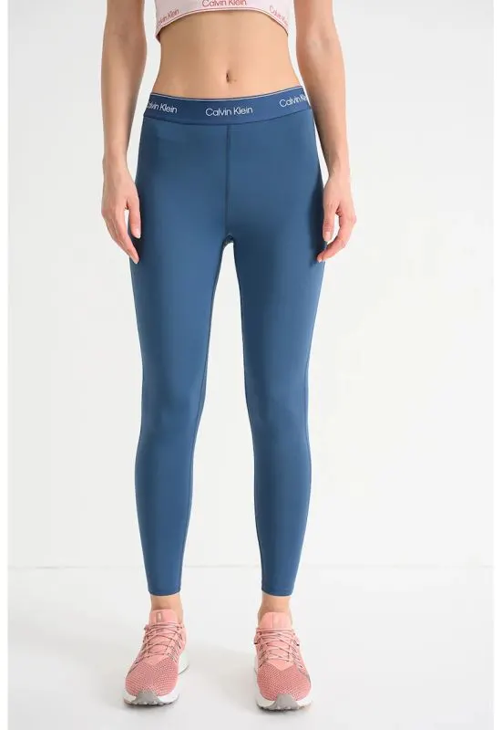 Colanti crop cu logo - pentru fitness - Albastru