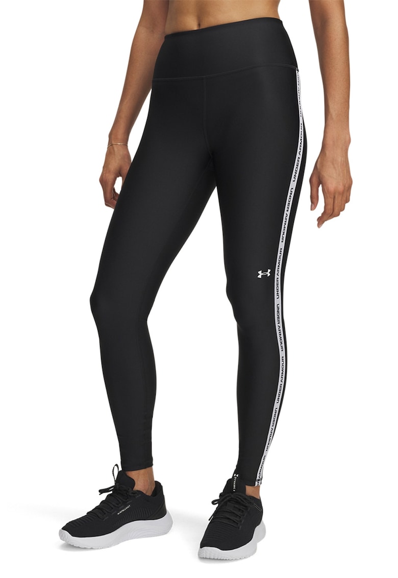 Colanti cu banda logo laterala - pentru fitness Tech - Negru/Alb murdar