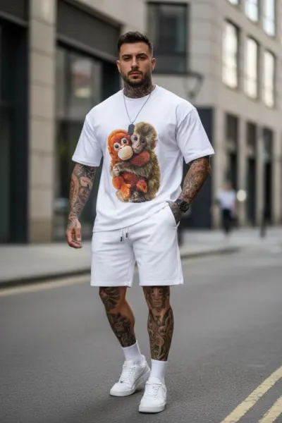 Compleu barbati de vara engros tricou cu pantaloni scurti PREMIUM
