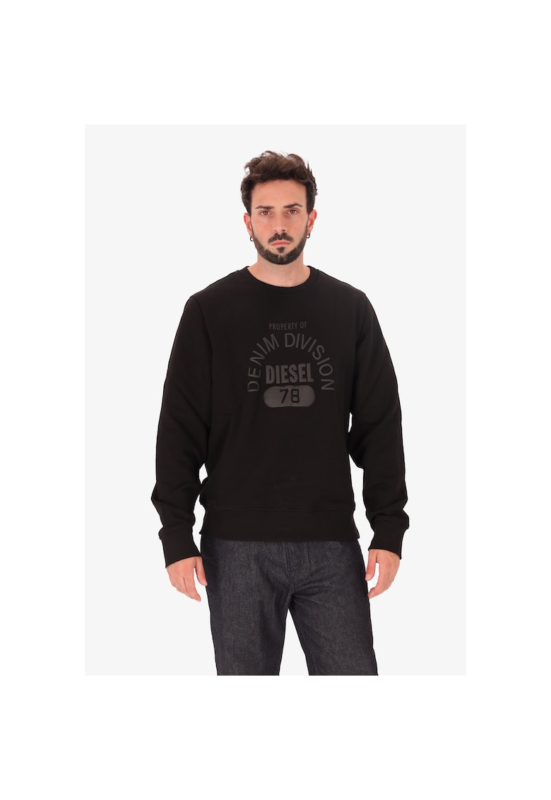 Bluza de trening cu imprimeu logo frontal - Negru