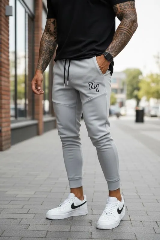 Pantaloni de trening gri conici 12347 79-3