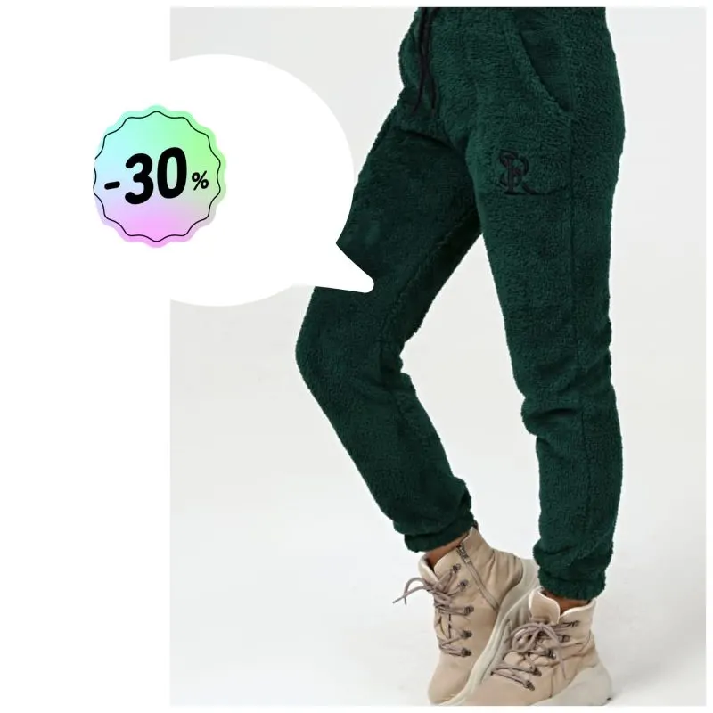 Pantaloni cocolino cu broderie pe picior, en-gross