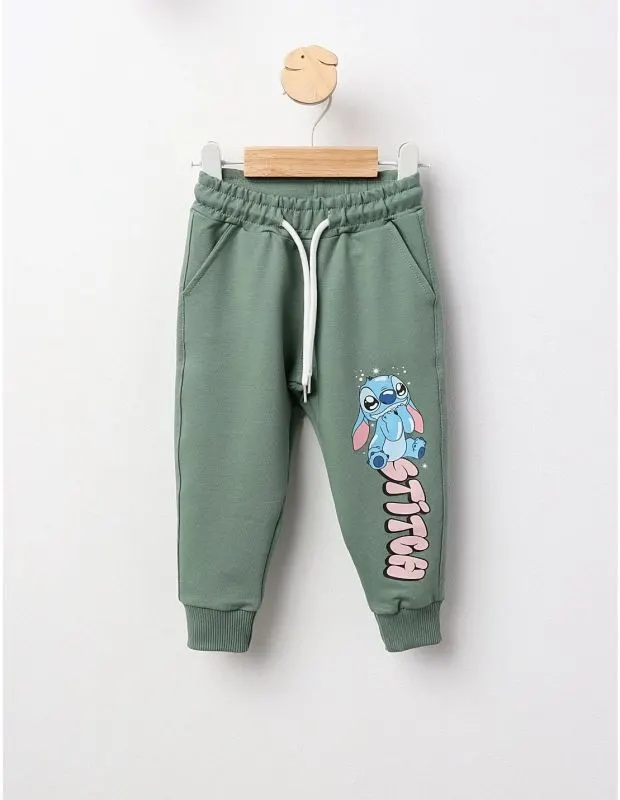 Pantaloni trening Stitch verde