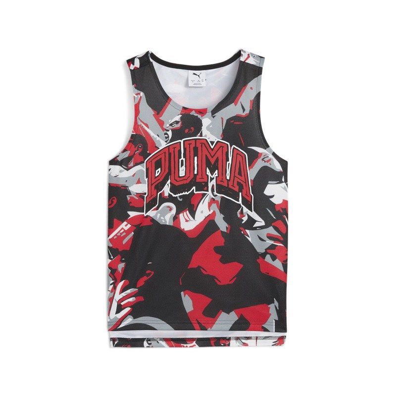 Maiou Puma Rival Rage AOP Mesh Tank B roșu