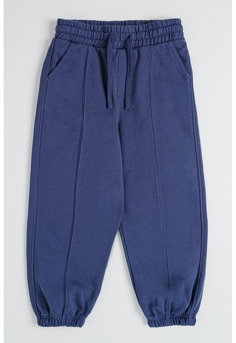 Pantaloni uni de trening cu snur - Gri carbune