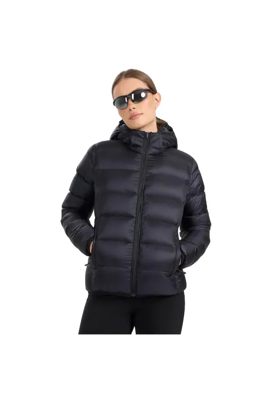 Geaca de puf trekking pentru femei - umplutura naturala - neagra - Negru