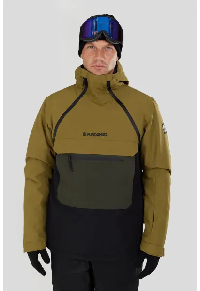Geaca impermeabila pentru ski Hydra ECO Anorak - Negru/Verde masliniu