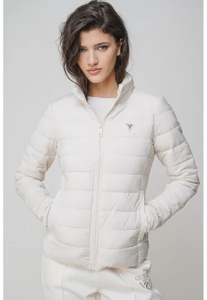 Geaca slim fit pentru fitness - Alb murdar