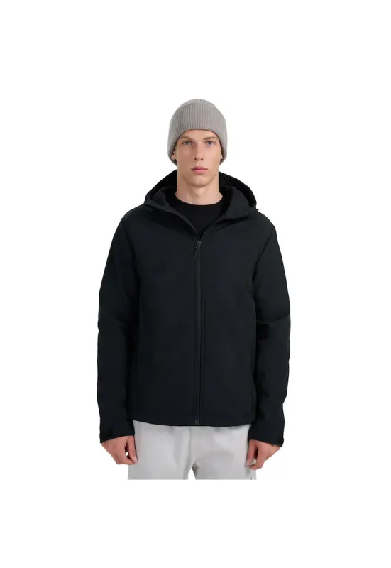 Geaca softshell barbati rezistenta la vant - membrana NeoDry 5000 - neagra - micropolar