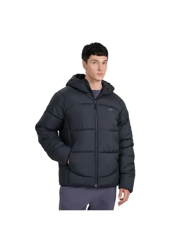 Geaca trekking barbati neagra - poliester