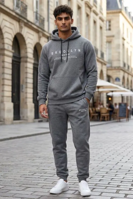 Hanorac barbati slim fit, gri, vatuit 13521 i16-1