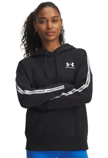Hanorac cu imprimeu logo pentru fitness - Alb/Negru