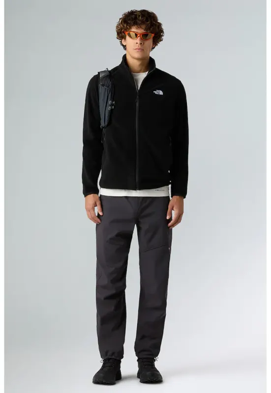 Hanorac din material fleece cu fermoar si buzunare pentru trekking Glacier - Negru