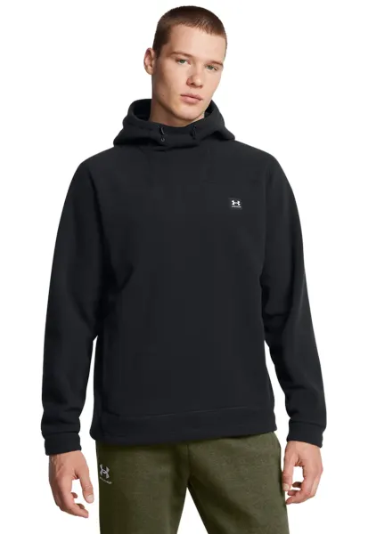Hanorac din microfleece cu logo - pentru fitness - Negru