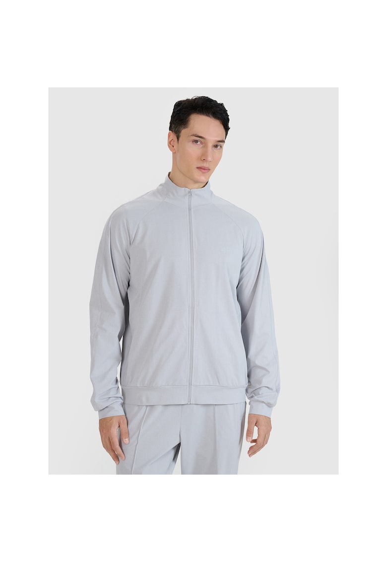 Hanorac sport barbati cu fermoar - Gri - material sintetic - pentru antrenament