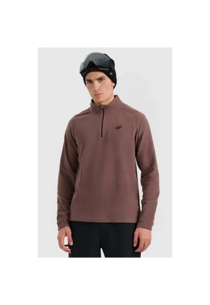 Hanorac sport barbati  fleece termoactiv - caldura - slim fit - maro