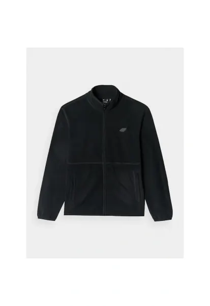 Hanorac sport dama fleece - guler inalt - negru