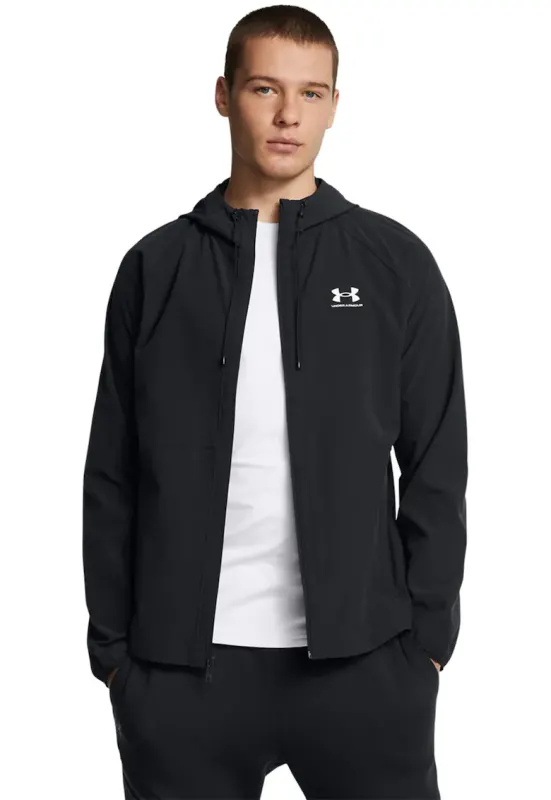 Jacheta cu fermoar pentru antrenament Windbreaker - Negru