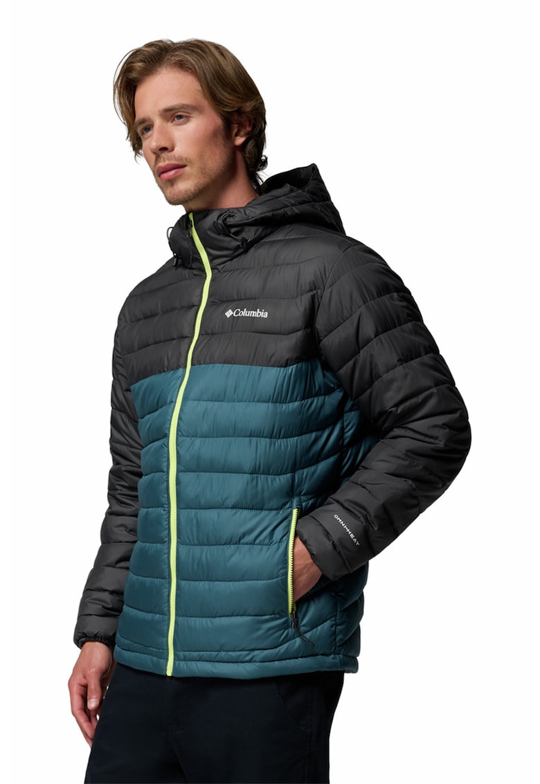 Jacheta cu gluga pentru trekking Powdewr Lite II - Negru/Albastru petrol