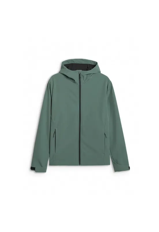 Jacheta softshell barbati  rezistenta la vant - membrana 5000 - verde - poliester - cu gluga