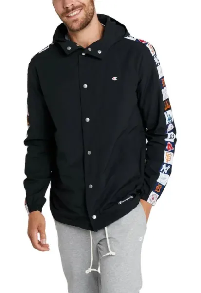 Jacheta sport barbati  colectia Authentic - neagra - 100% poliester - cu gluga - fara model