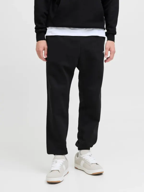 Jack & Jones Pantaloni de trening barbati, cu talie medie, Relaxed Fit, JPSTKANE SOHO, Negru (SELECTATI MARIMEA: 2XL)