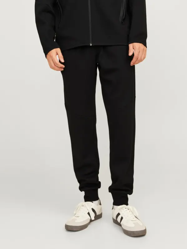 Jack & Jones Pantaloni de trening barbati, cu talie medie, Slim fit, JPSTWILL FUSION, Negru (SELECTATI MARIMEA: XL)