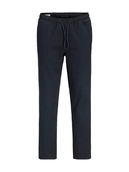 Jack & Jones, Pantaloni jogger barbati, din bumbac, cu talie medie, Tapered Fit, jpstace dylan, Bleumarin inchis (SELECTATI MARIMEA: M)