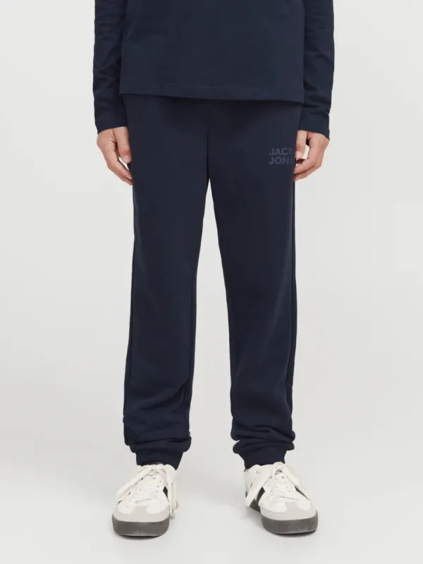 Jack & Jones Pantaloni lungi de trening, baieti, cu talie medie, Relaxed fit, Bleumarin inchis (SELECTATI MARIMEA: 140 cm)