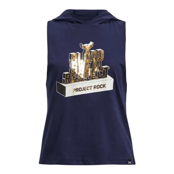 Maiou Fete PROJECT ROCK HOODED SHORT SLEEVE Under Armour