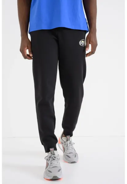 Men - Pantaloni de trening cu detaliu logo Ess Lab Execution - Negru stins