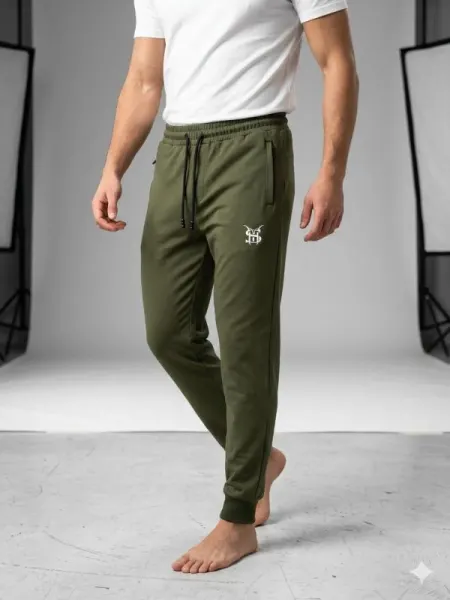 Pantalon Bărbați Trening cu Manșetă,Verde,Engros
