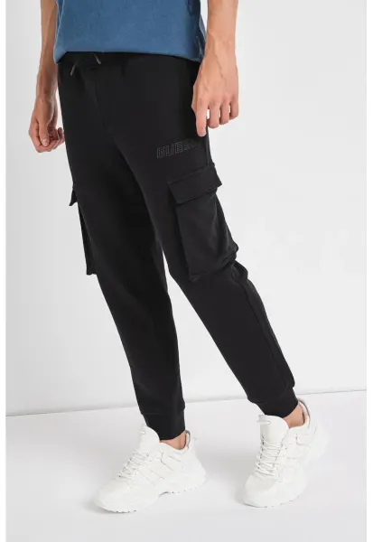 Pantaloni cargo din amestec de bumbac - pentru antrenament - Negru