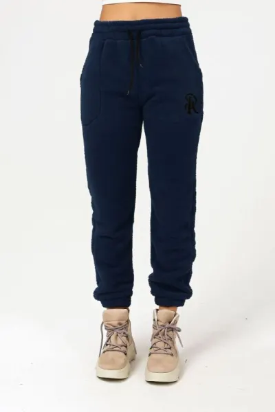 Pantaloni cocolino cu broderie pe picior, en-gross