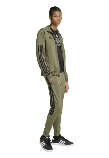 Pantaloni conici de trening cu imprimeu logo Tiro - Negru/Verde masliniu